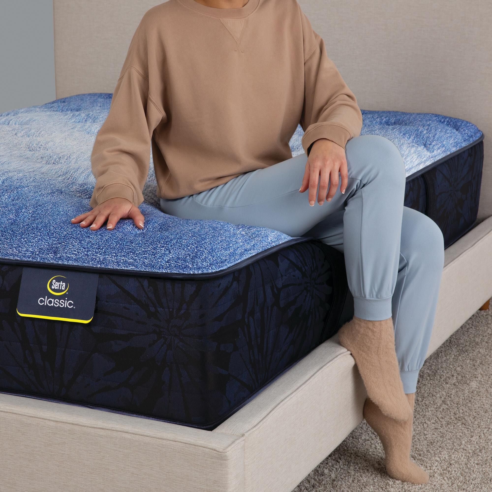 EXFROZEN コンプリートセットLL ネイビー Serta Brecon Medium Twin Mattress