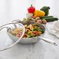 Green Pan Valencia Pro 12" Uncoated Wok with Lid and Helper Handle in Stainless Steel, , large