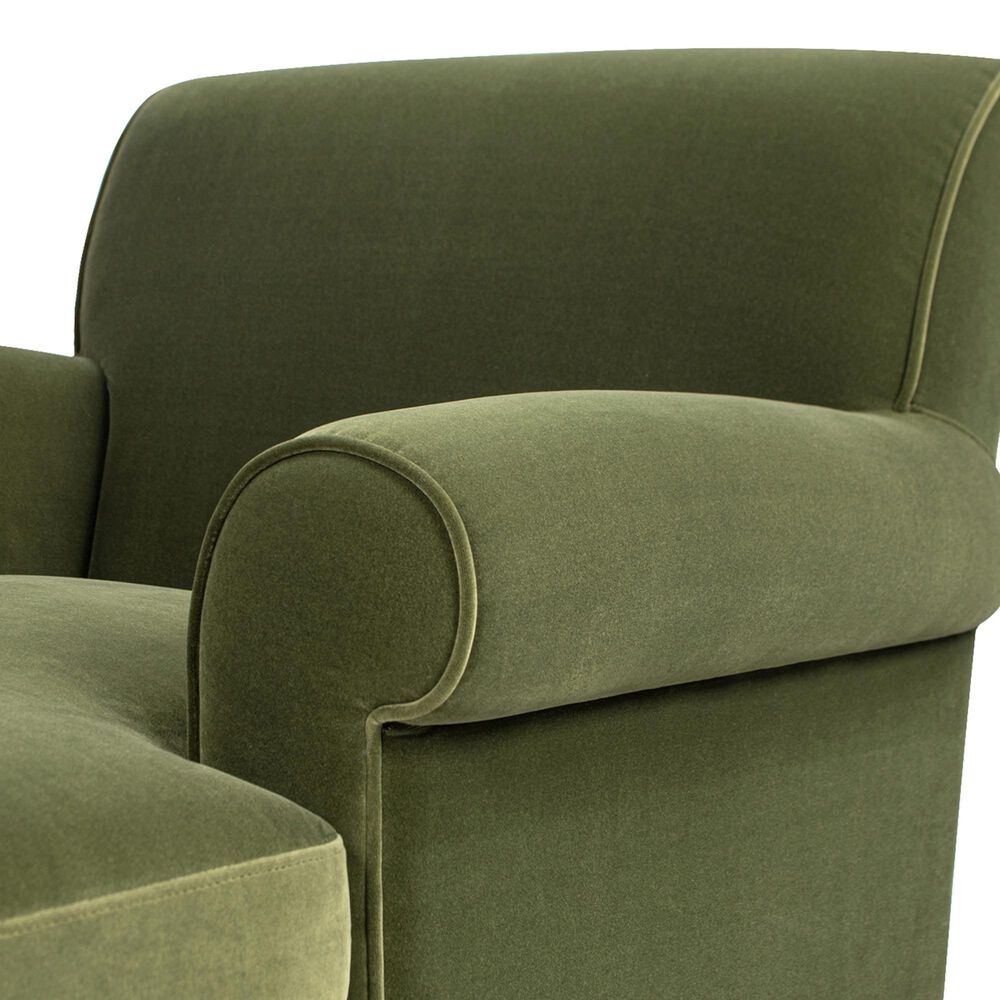 Jennifer Taylor Home Alana Chaise Lounge Chair in Olive Green Velvet, , large