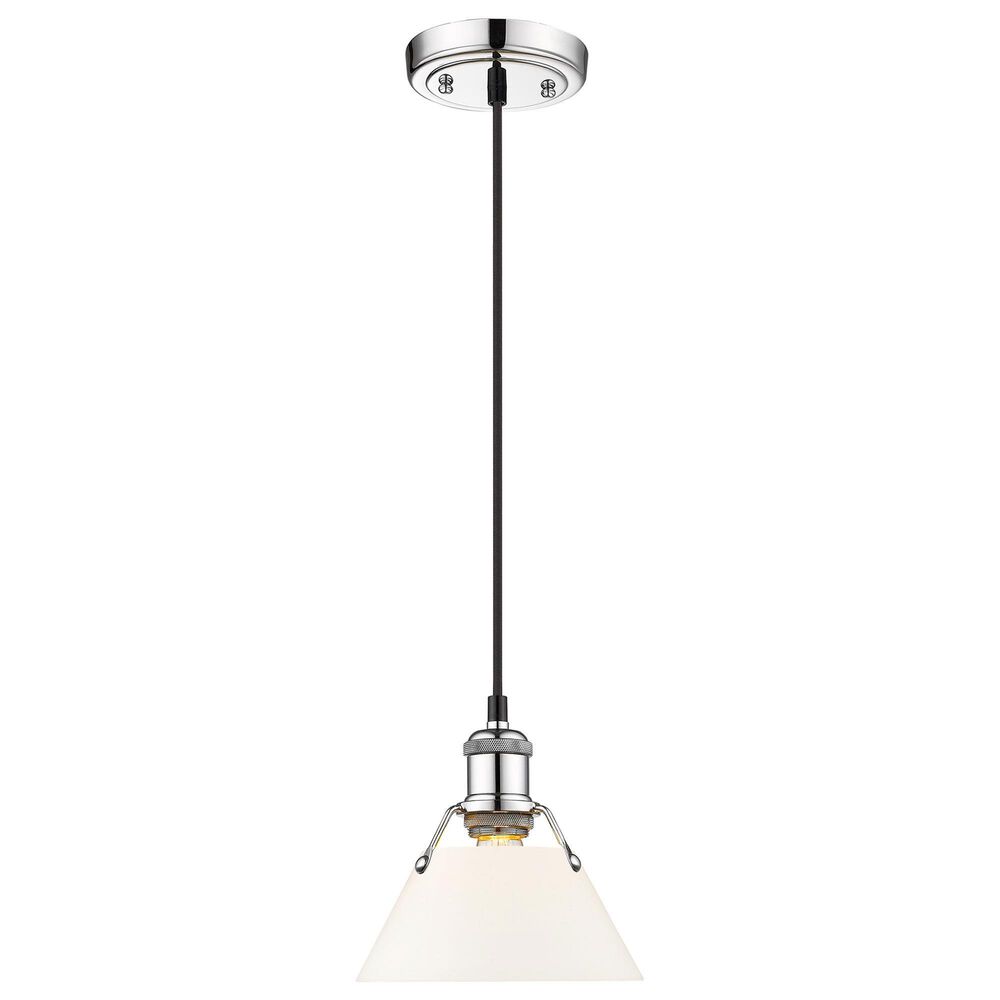 Golden Lighting Orwell 1-Light Small Pendant with Opal Glass Shade in Chrome, , large