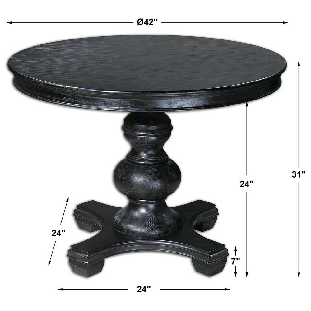 Uttermost Brynmore Dining Table in Satin Black - Table Only, , large