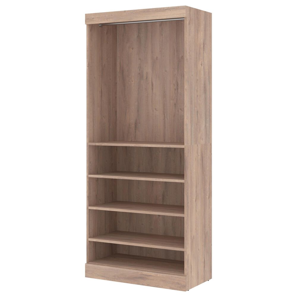 Bestar Pur Closet Organizer with 3-Drawer in Rustic Brown, , large