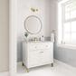 James Martin Vanities Chicago 36" Single Bathroom Vanity in Glossy White with 3 cm Victorian Silver Quartz Top and Rectangular Sink, , large