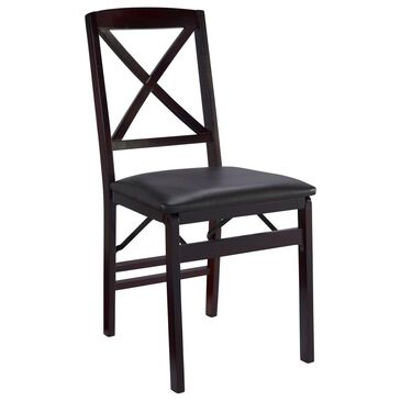 Linden Boulevard Triena Cross Back Folding Chair in Espresso, , large