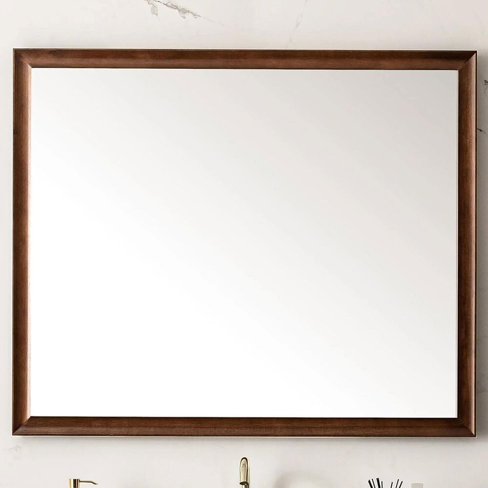 James Martin Vanities Glenbrooke 48" Rectangular Mirror in Mid-Century Walnut, , large