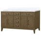 Lexora Home Laurel 60" Double Bathroom Vanity in Grey Oak with White Quartz Top and Rectangular Sinks, , large