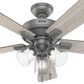 Hunter Crestfield 52" Pull Chain Ceiling Fan with LED Lights in Matte Silver, , large