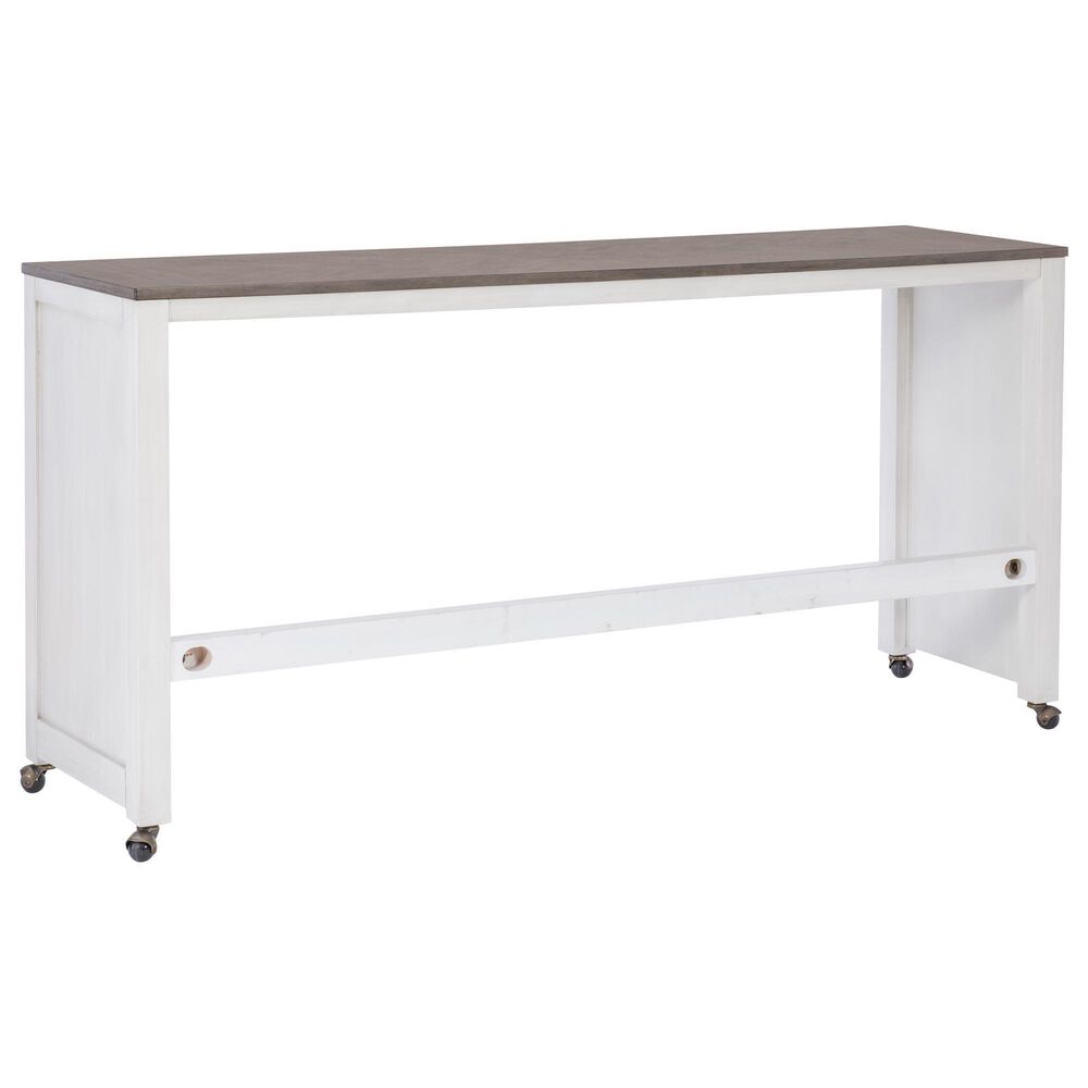 Linon Home Decor Westlee 5-Piece Rectangular Nesting Consoles and Stool Set in White and Light Brown, , large