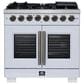 Forno Capriasca 36" Freestanding French Door Dual Fuel Range in White, , large
