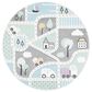 Safavieh Carousel 3" Round Grey and Light Blue Kids  Area Rug, , large