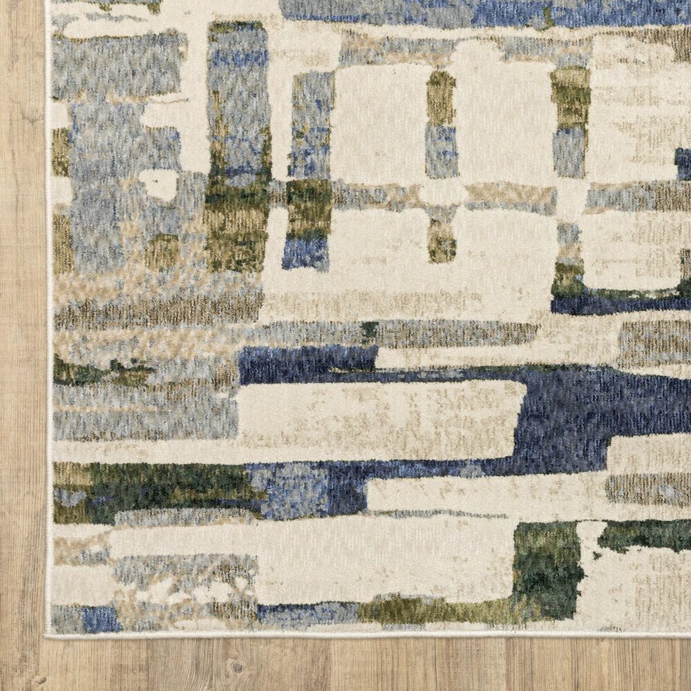 Oriental Weavers Tisdell TIS01 Blue and Green 2"3" x 7"6" Runner, , large