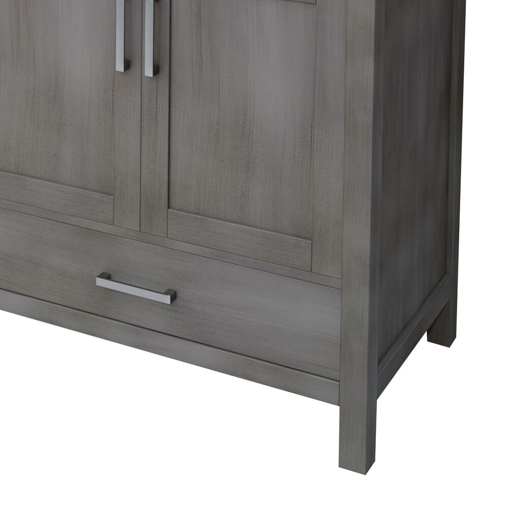 Lexora Home Jacques 72&quot; Double Bathroom Vanity in Distressed Grey with 2 cm White Carrara Marble Top and Rectangular Sinks, , large