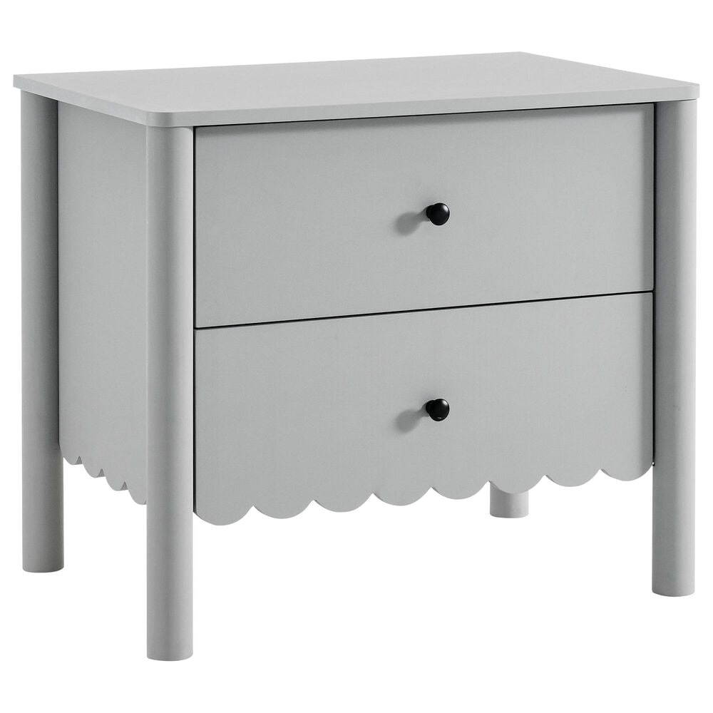 Modway Emmeline Scalloped 2 Drawer Nightstand in Light Gray, , large