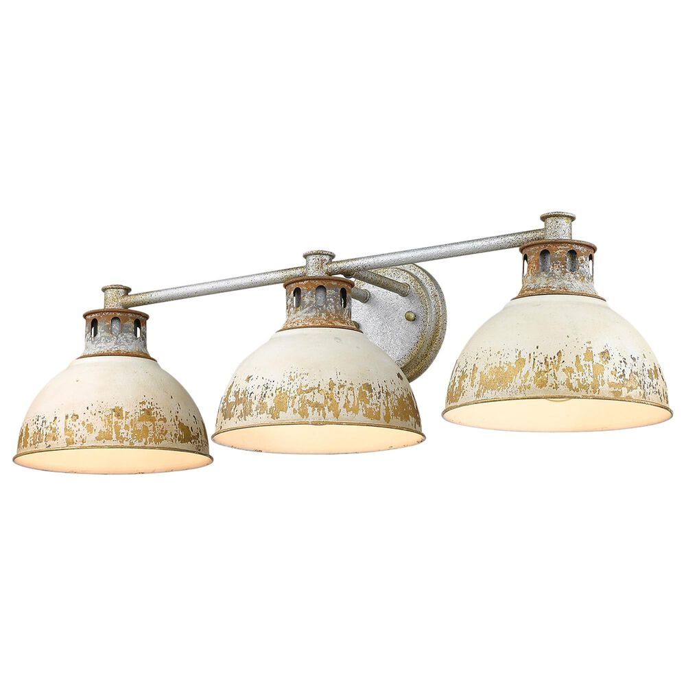 Golden Lighting Kinsley 3-Light Bath Vanity in Aged Galvanized and Antique Ivory, , large