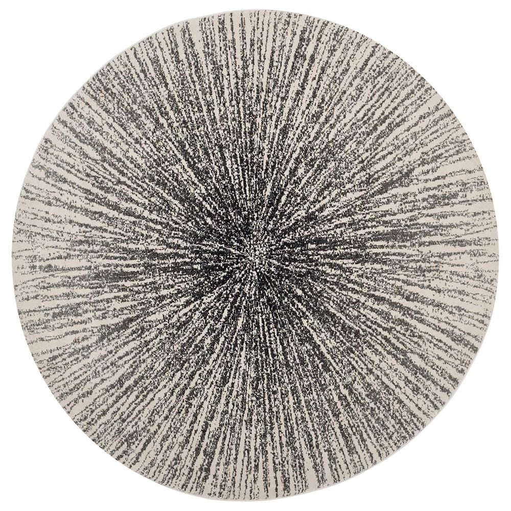 Safavieh Evoke EVK228K 3" Round Black and Ivory Area Rug, , large