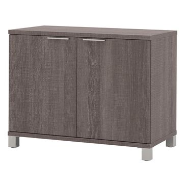 Bestar Pro-Linea 2-Door Low Storage Unit in Bark Grey, , large
