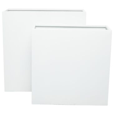 Maple and Jade 28" x 12" Planter in White (Set of 2), , large