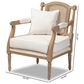 Baxton Studio Clemence Arm Chair in Ivory, , large