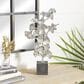 Maple and Jade Handmade Floral Decorative Sculpture in Satin Silver and Dark Gray, , large