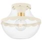 Mitzi Lighting Alaina 1-Light Semi-Flush with Soft Cream Shade in Aged Brass, , large
