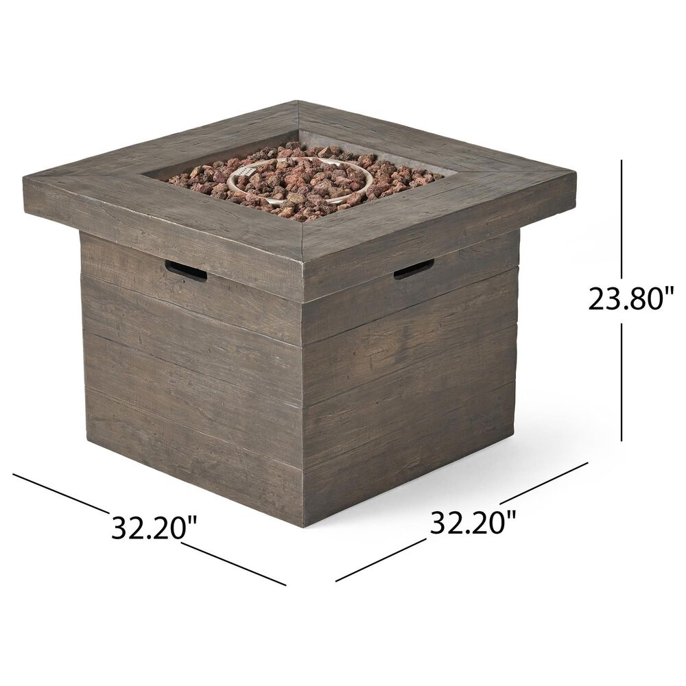Noble House Selway 6-Piece Patio Square Firepit Chat Set in Brown, , large