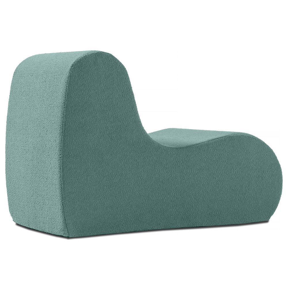 Jaxx Uptown Modern Armless Accent Chair in Boucle Green, , large