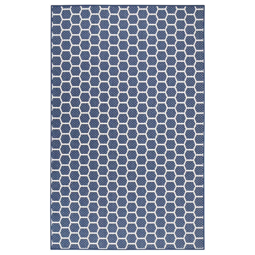 Nourison Twist Reversible 6" x 9" Navy Indoor/Outdoor Area Rug, , large
