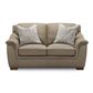 Sienna Designs Leather Stationary Loveseat in Succulents Light Grey, , large