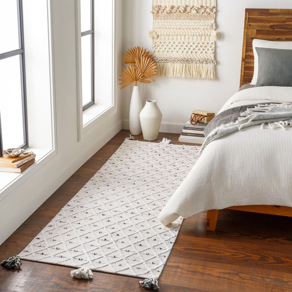 Surya Azalea 2&#39;6&quot; x 8&#39; Ivory, Black and Gray Indoor/Outdoor Runner, , large