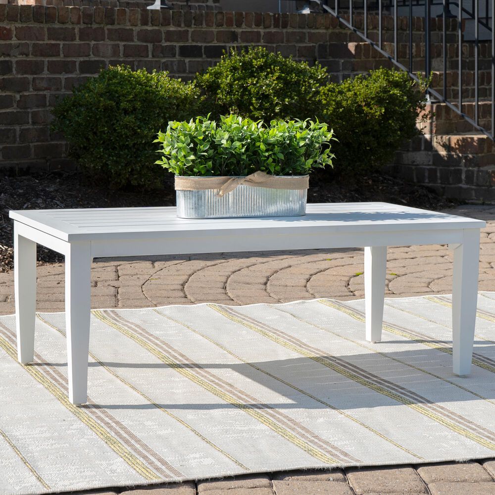 Linon Home Decor Claiborne Rectangular Coffee Table in White, , large