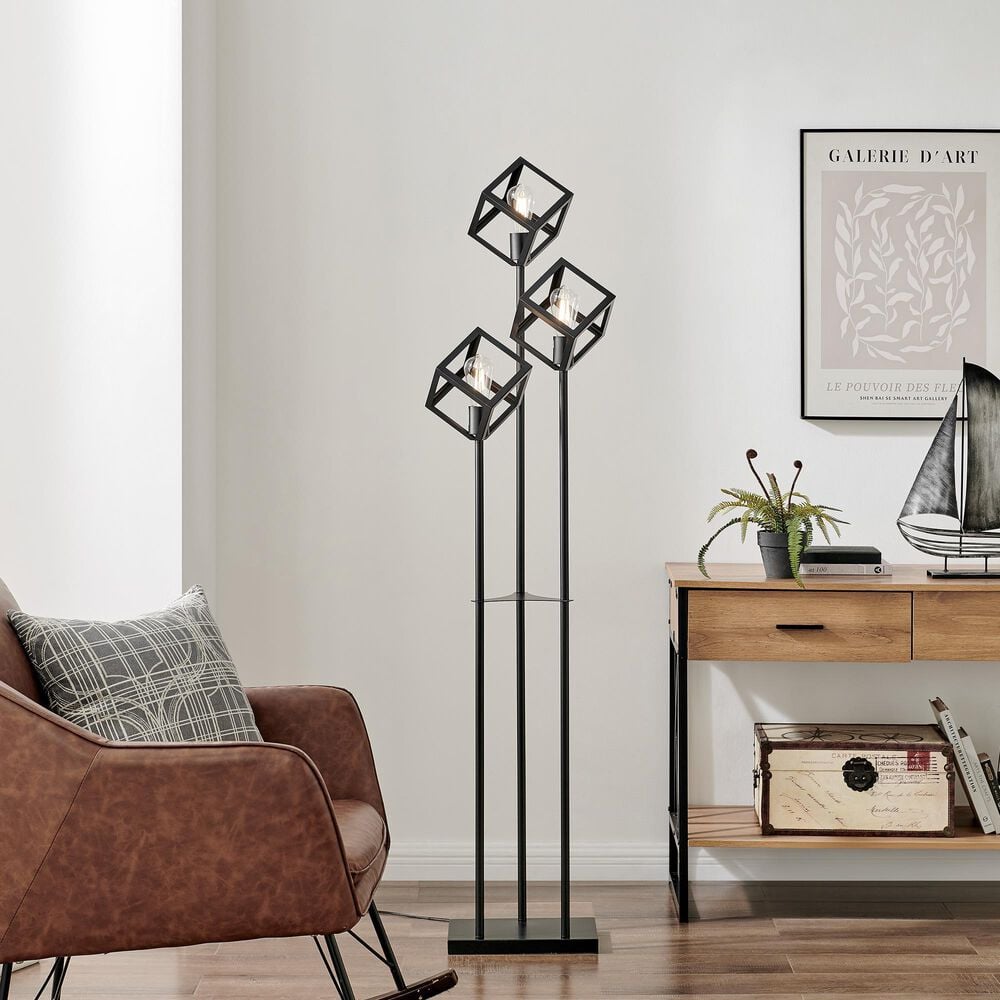 Lite Source Cuboid Floor Lamp in Black, , large