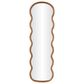 Maple and Jade 71" Wood Abstract Wavy Wall Mirror in Brown, , large