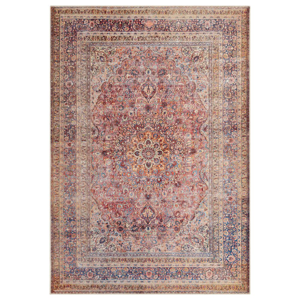 Surya Amelie AML-2331 2"7" x 7"10" Orange, Burgundy, Blue, Saffron and Beige Area Rug, , large