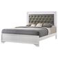 Crown Mark Lyssa King Upholstered Panel Bed with LED Lights in Frost, , large