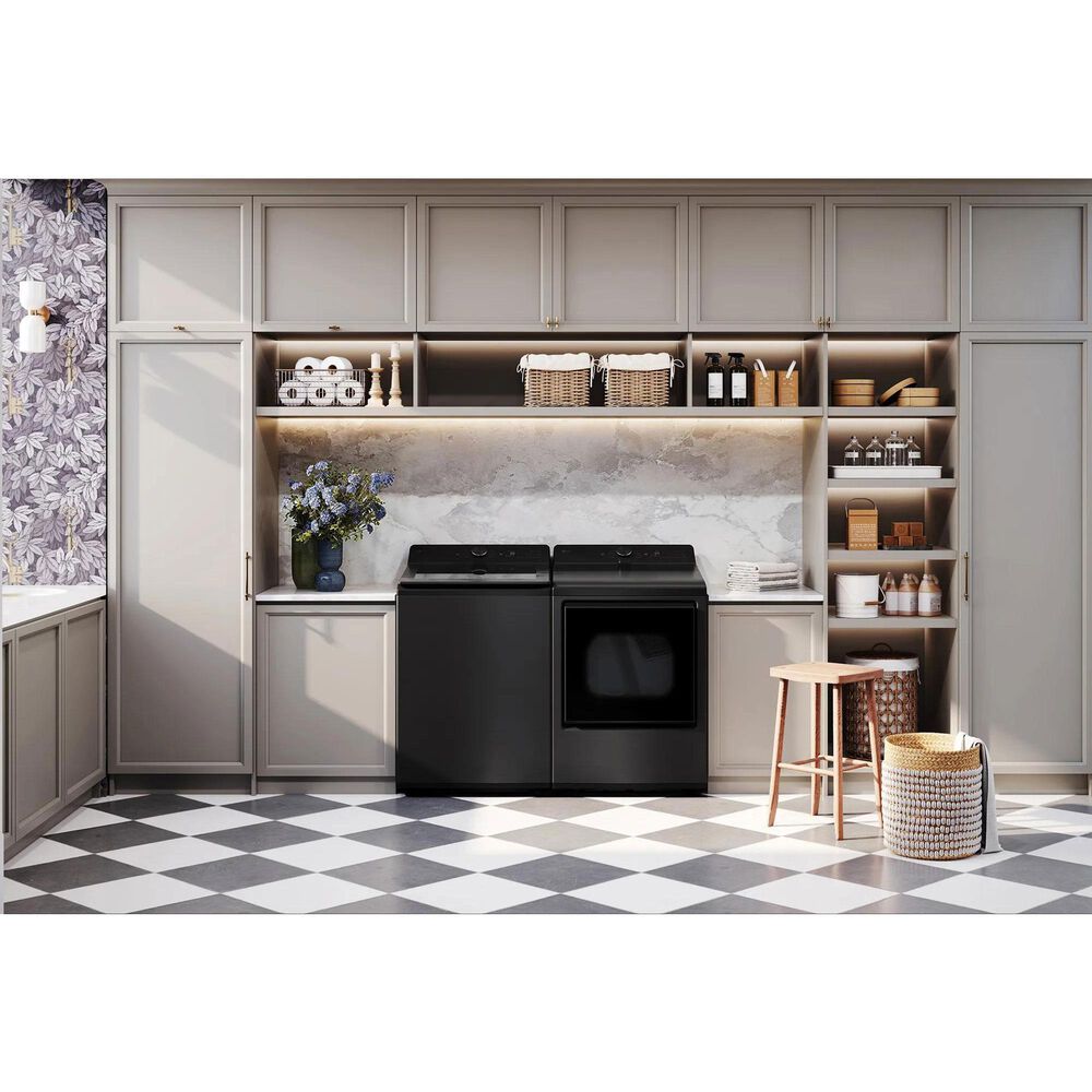 LG 5 Cu. Ft. Smart Top Load Washer and 7.3 Cu. Ft. Electric Dryer Laundry Pair in Platinum Black, , large