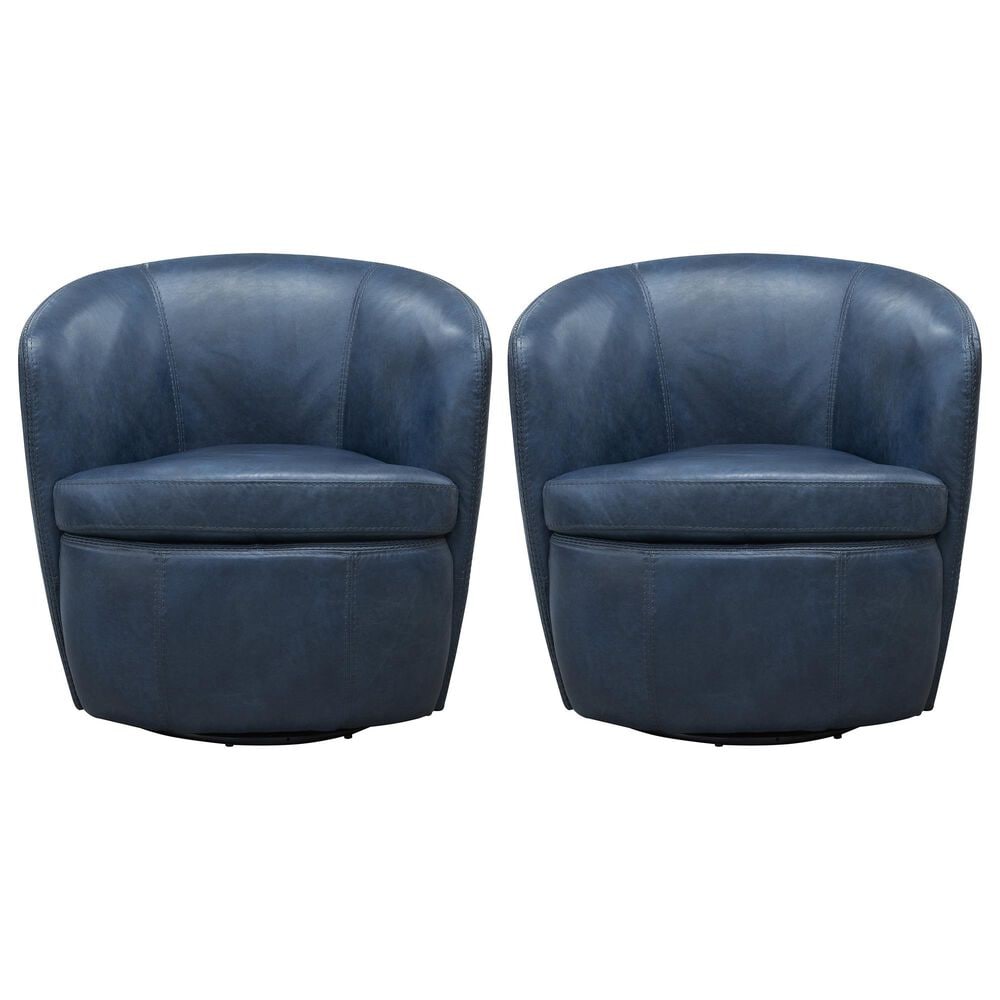 Parker House Barolo Swivel Chair in Vintage Navy (Set of 2), , large