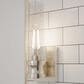 Hunter Lenlock 1-Light Wall Sconce with Seeded Shade in Brushed Nickel, , large