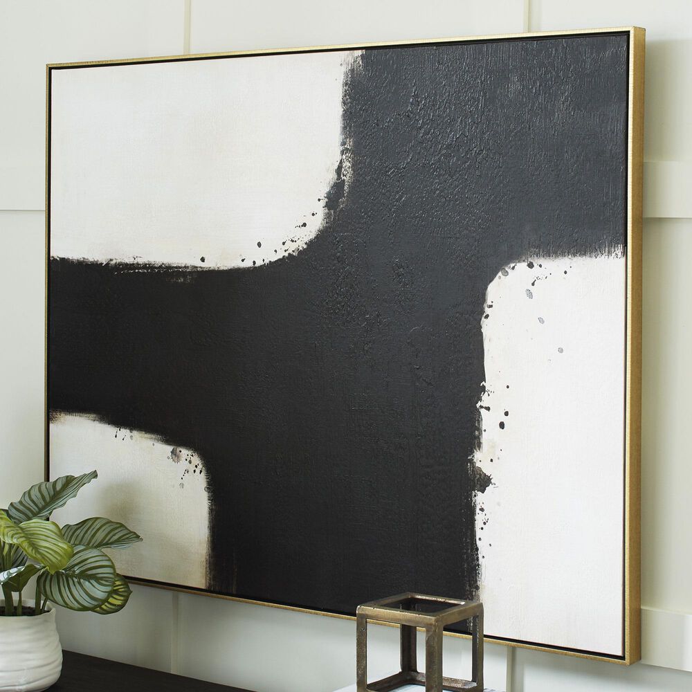 Ashley Reighlea 39.38&quot; x 50&quot; Wall Art in Black, White and Tan, , large
