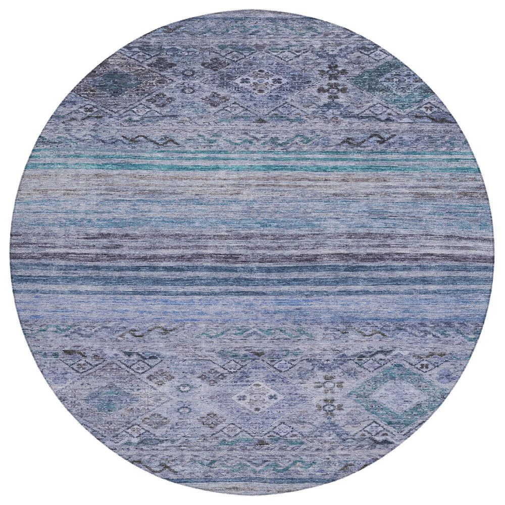 Dalyn Rug Company Karaj KJ4 8" Round Blue Indoor/Outdoor Area Rug, , large
