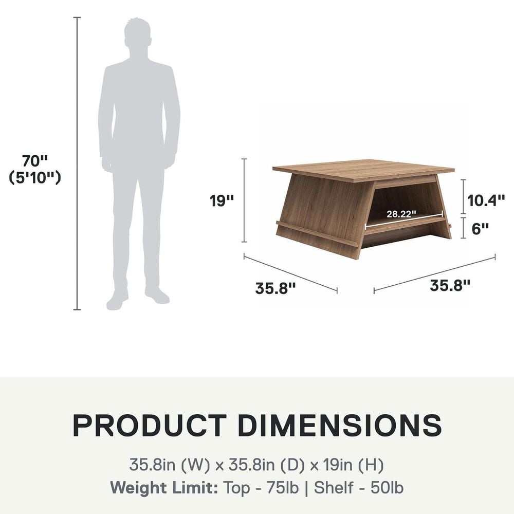 DHP Danton A-Frame Coffee Table with Magazine Perch in Danish Walnut, , large