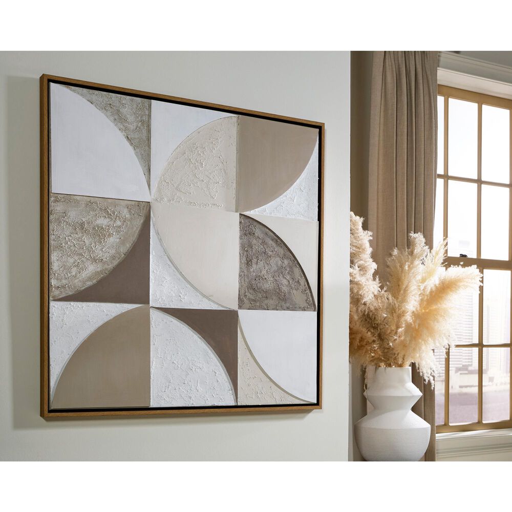 Ashley Harelman 40" x 40" Wall Art in Tan, Taupe and White, , large