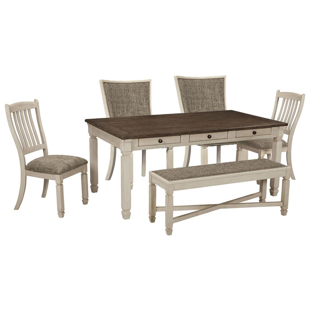 Signature Design by Ashley Bolanburg 6-Piece Dining Set in White and Weathered Oak, , large