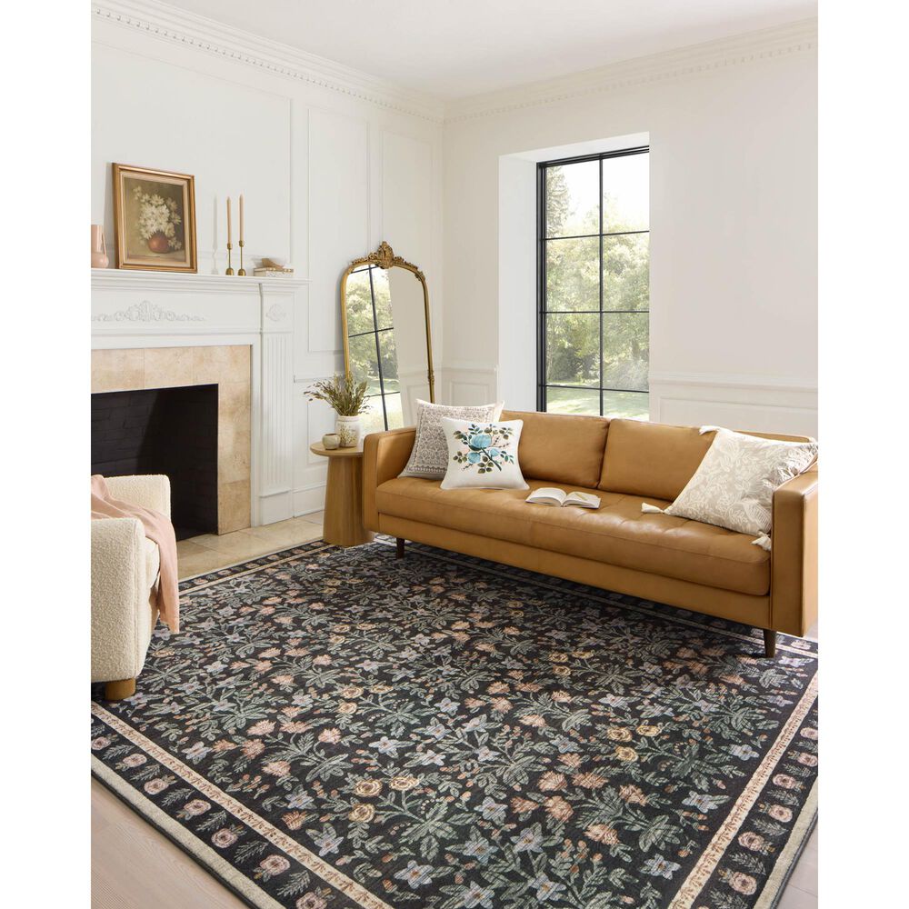 Rifle Paper Co. x Loloi Eden Mughal Garden 7&#39;6&quot; x 9&#39;6&quot; Black Area Rug, , large