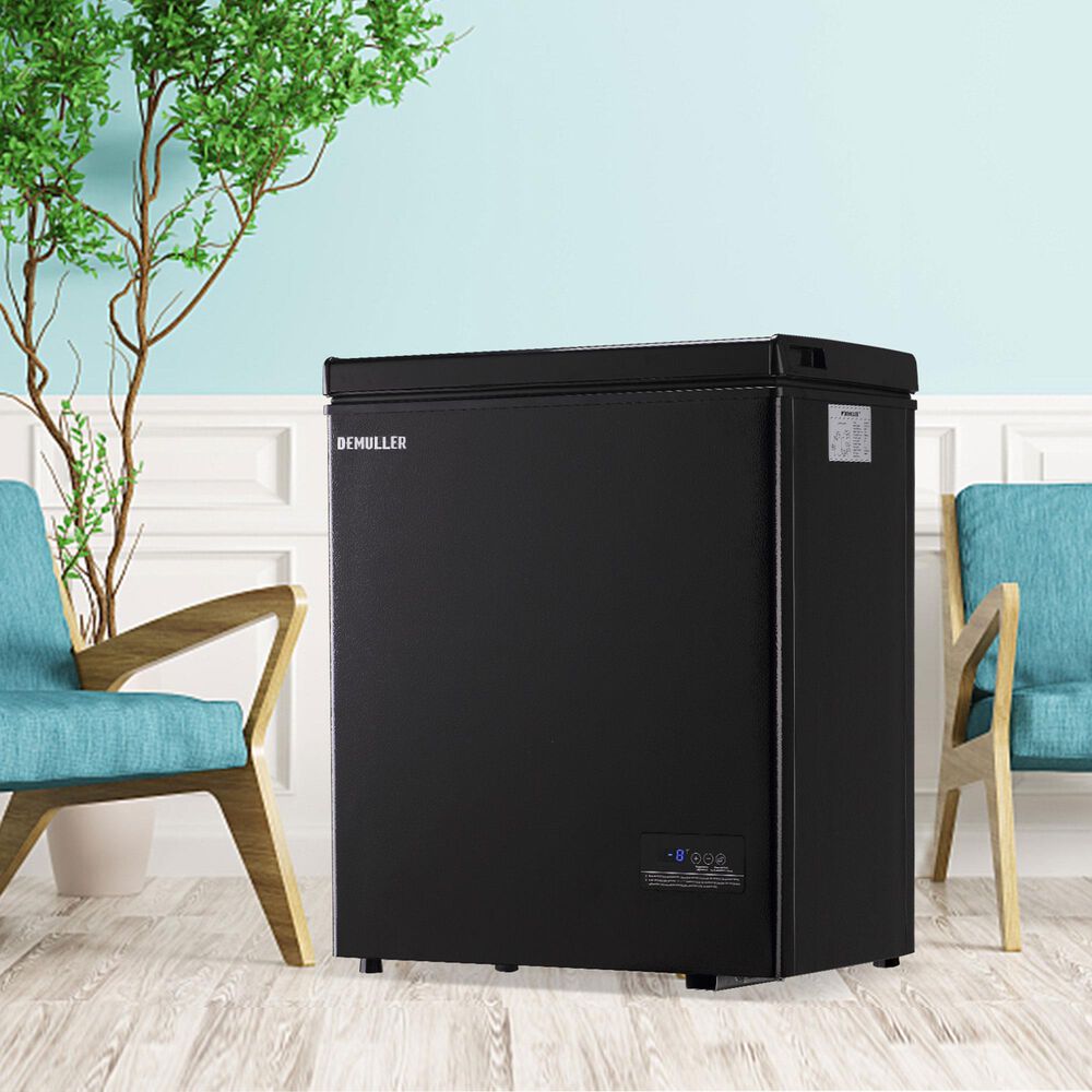 HOMLUX 4 Cu. Ft. Deep Chest Freezer with Removable Basket in Black, , large