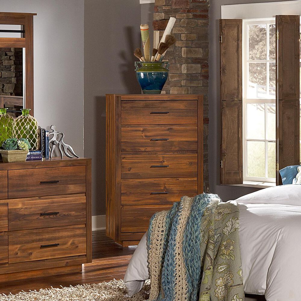 Lemoore Cypress Grove 5 Drawer Chest in Plank Wood, , large