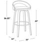 LumiSource Grotto Swivel Bar Stool with White Velvet Upholstery in Walnut Wood and Black (Set of 2), , large