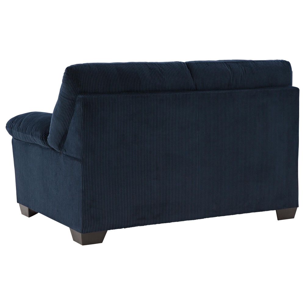 Ashley SimpleJoy Stationary Loveseat in Navy, , large