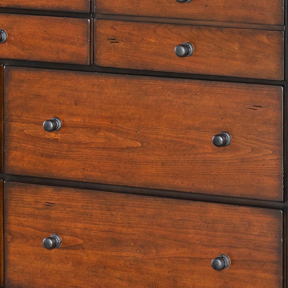 Legacy Classic Fenmore 7-Drawer Dresser and Mirror in Mocha and Distressed Cherry, , large