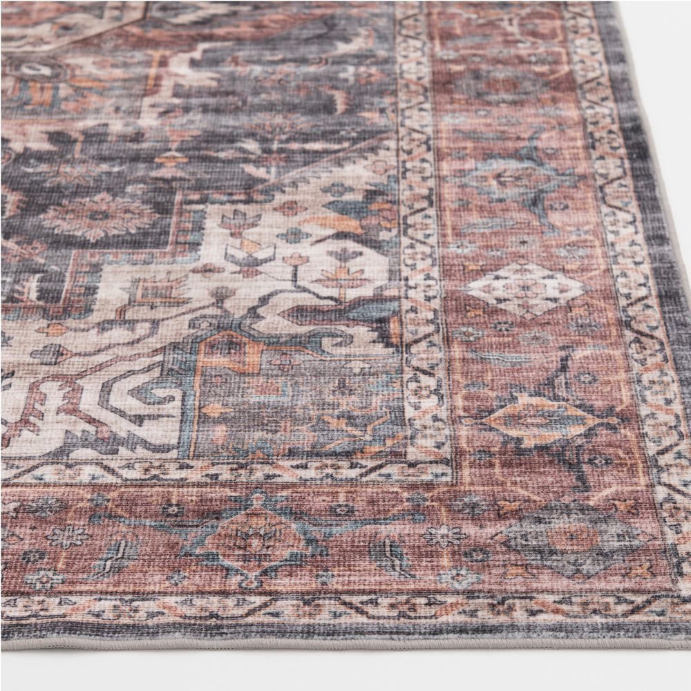 Central Oriental Rugease Chantal 5&#39; x 7&#39; Rust and Dark Grey Area Rug, , large