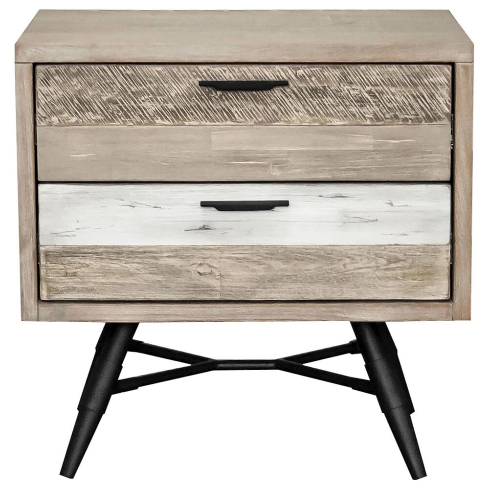 Blue River Bridges 2-Drawer Nightstand in Natural and Gray, , large